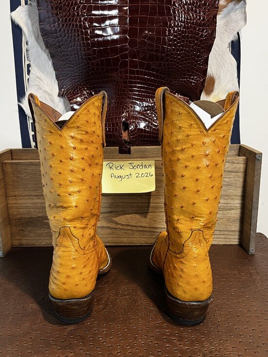 Full Custom Butter Scotch Full Quill Ostrich Cowboy Boots in Men\'s Size 11D main image 8